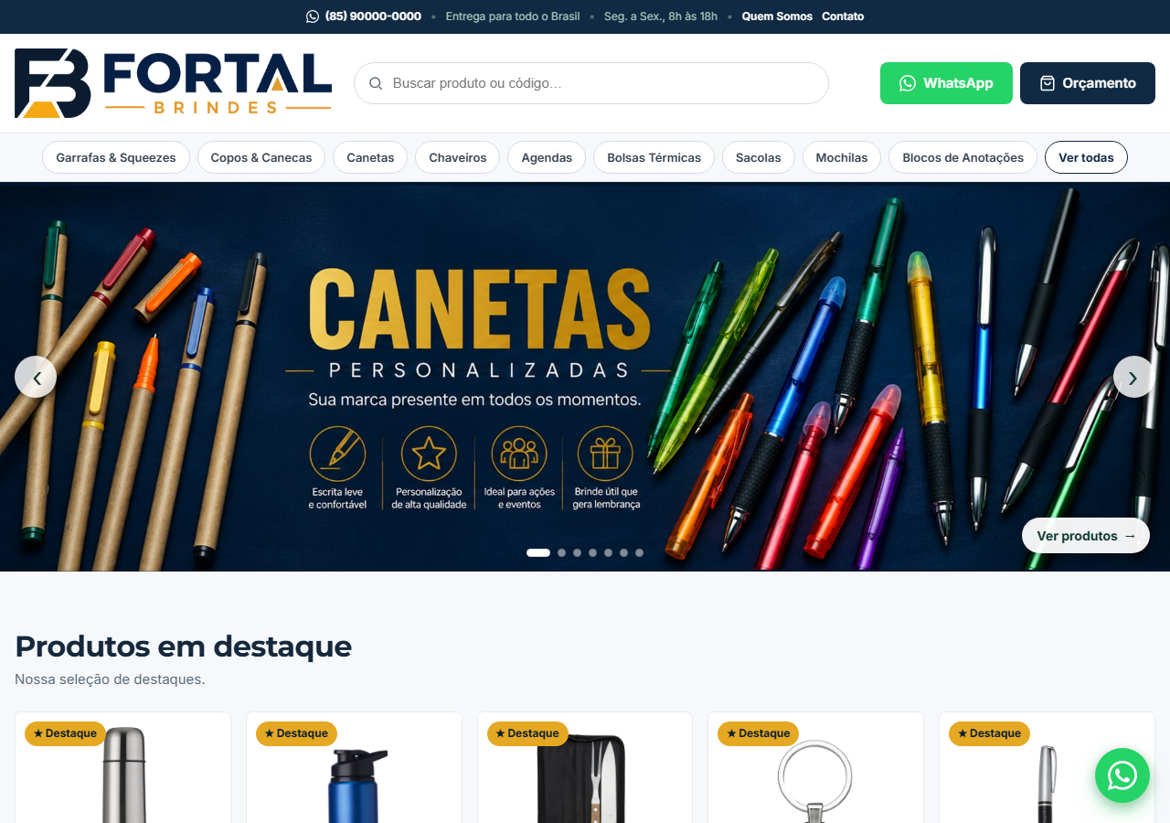 Site do Fortal Brindes